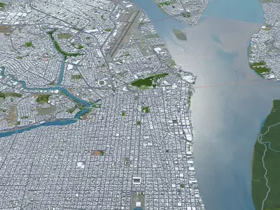 Guayaquil Ecuador 40km Low-poly 3D model