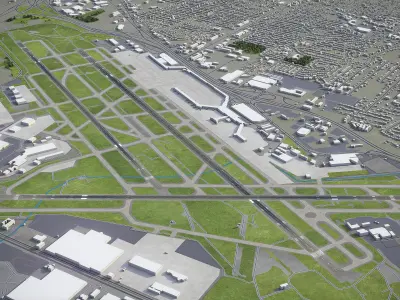St Louis - Lambert International Airport - STL Low-poly 3D model