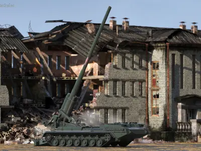  2S7 Pion Heavy Artillery Armed Position Clean 