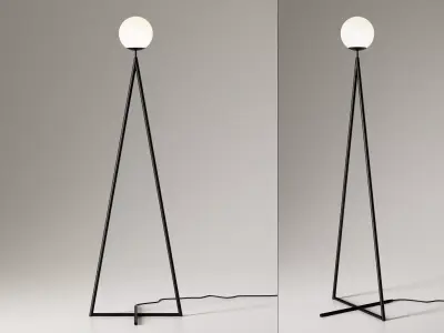 One Globe-One Cone Floor Lamp 3D model