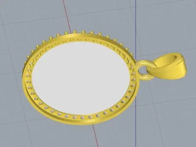 Moon Face Victorian silver gold Pendant Design 3D print model
