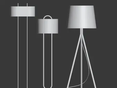 CB2 5 Floor Lamps Set 1 3D model