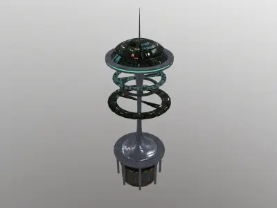 Cyberpunk City - Building 36 Low-poly 3D model