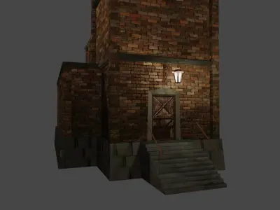 Factory Mansion Low-poly 3D model