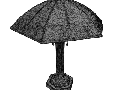 Tiffany Style Geometric Table Lamp Low-poly 3D model