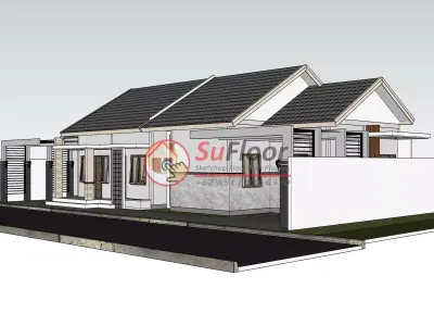 House 11x20m code 540 - Sketchup 3D model 3D model 3D model