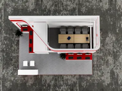 booth6x4 open 3 side  3D model