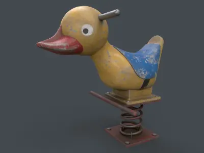 PBR Outdoor Spring Swing Playground Toy A Low-poly 3D model