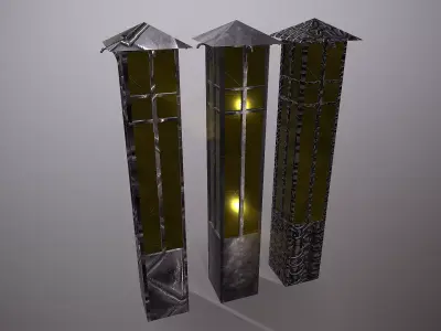 Long Lamp Low-poly 3D model