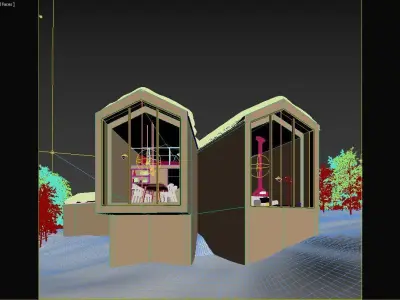 Exterior House Scene 5 - Winter Snow Cabin 3D model