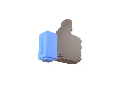 Voxel Facebook Like Button v1 008 Low-poly 3D model