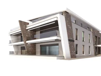 Modern Residential Building 02 3D model