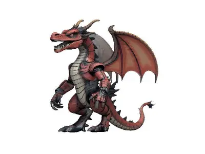 Dragon Cyborg Low-poly 3D model