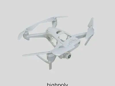 Quadcopter Drone with Camera High-Precision 3D Model Low-poly 3D model