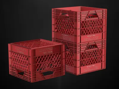 Crate plastic Low-poly 3D model
