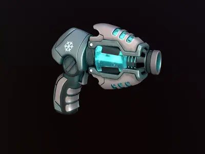 Sci-Fi Gun - Ice Low-poly 3D model