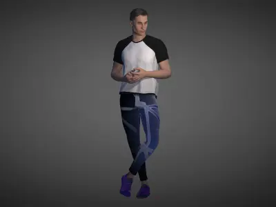 3D character realestic fully rigged 3D model