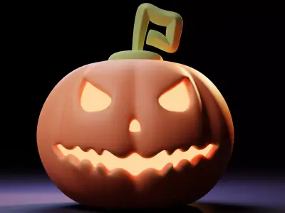 Halloween Pumpkin Low-poly 3D model