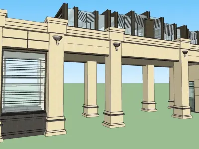 classical gate house sketchup model 3D model