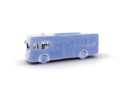 Crimson Bus model pack Low-poly 3D model