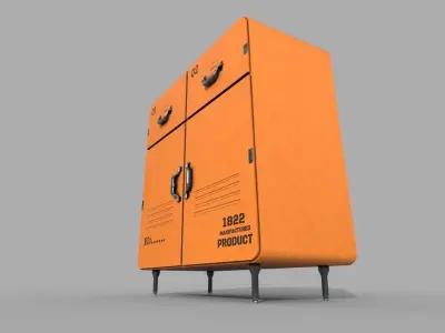 Metal  PBR Cabinet Low-poly 3D model