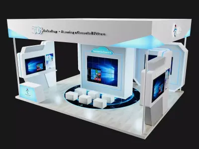 5G Technology Exhibition Booth Stand 3D model