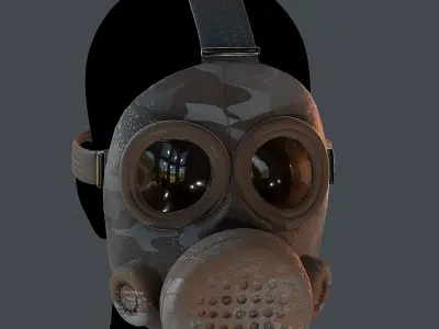 Gas mask helmet 3d model scifi Low-poly  Low-poly 3D model