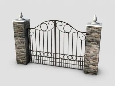 Wrought Iron Gate Low-poly 3D model