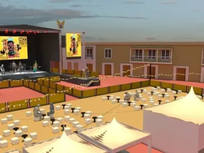 Stage concert in public space 3D model