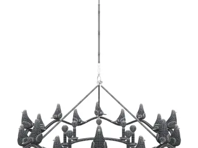 Arteriors Dove Modern Classic Blown Glass Gold Chandelier 3D model