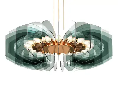 Stunning Chandelier in Colored Glass Low-poly 3D model