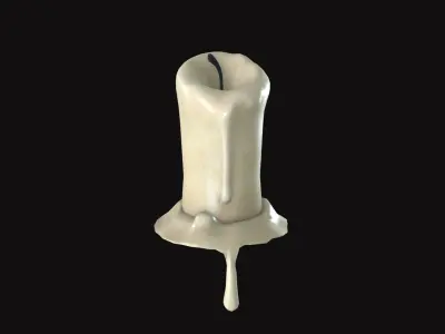 Medieval Candle V02 Low-poly 3D model