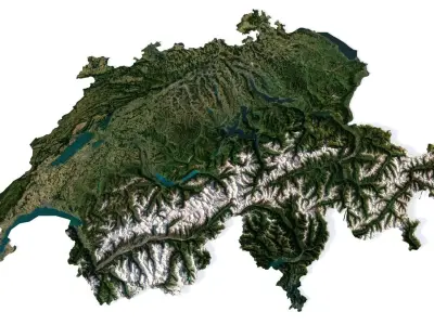 Switzerland Terrain 3D Map 3D model