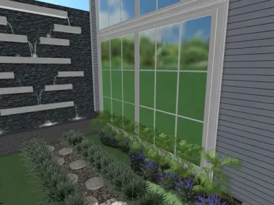 Cascading Waterfall Design Water Wall 3D model