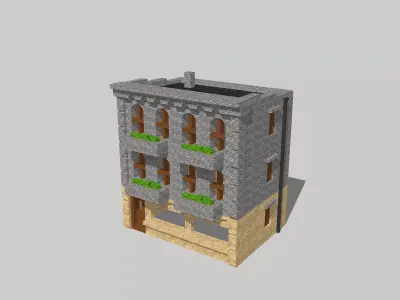  City Building Shop Restaurant Cafe by Outland Models Low-poly 3D model