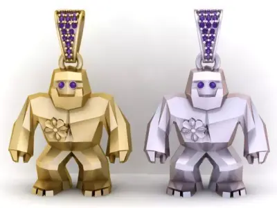 ROBBOT PENDAN 3D PRINTABLE MODEL  3D print model