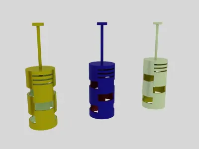 Pendant lamp Red And Yellow 3D model 3D model