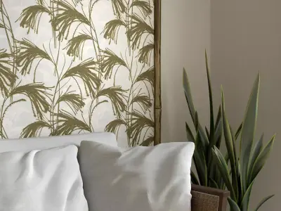 Olive Palm Silhouette Wallpaper Texture