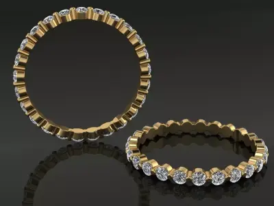 Diamond Share Prong Infinity Band 2mm Mix Size 3D print model