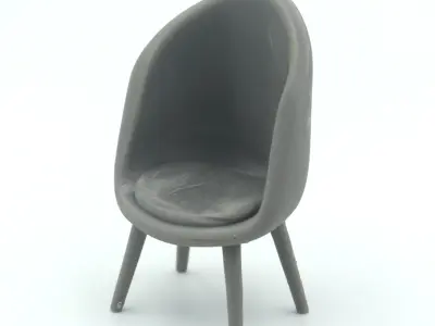 miniature Oval living room chair  3D print model