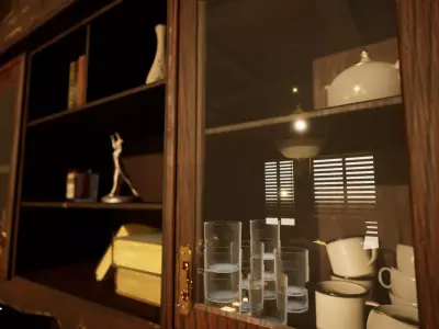 China Cabinet Low-poly 3D model