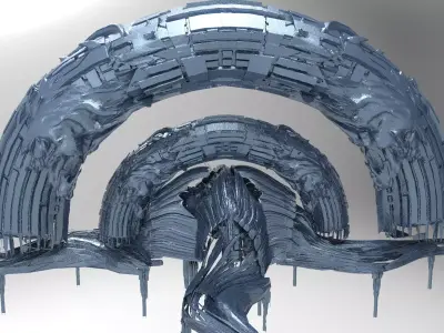 Genma tech base temple exterior 3 3D model