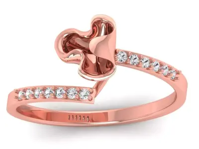 Solitaire Wedding Engagement Women Light Weight Bypass Rings 3D print model 3