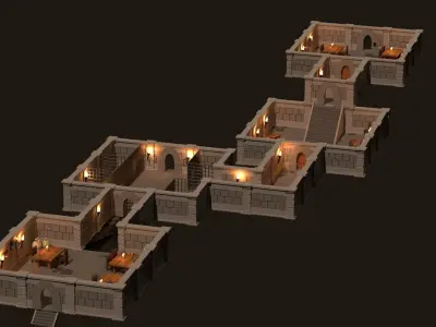 Dungeon Asset Pack Free low-poly 3D model