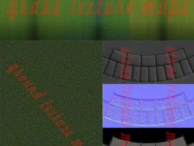 Grass brick wall with on top 3D model