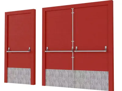 Fire Exit Door Low-poly 3D model