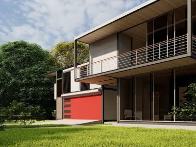 Casa Scene-villa-modern house 3D model 37