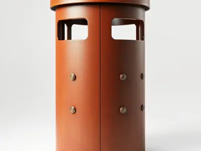 Metal Cylinder Trash Bin Model Pack for Environment Design Low-poly 3D model