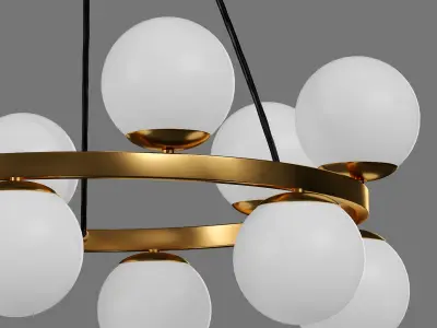 light-20 gold chandelier with balls 3D model