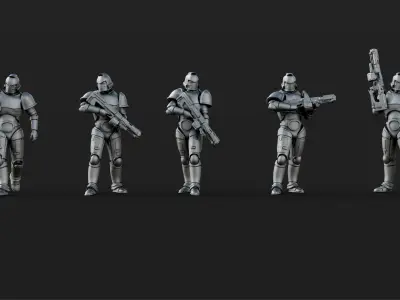  25 Sci Fi Soldier figures 3D print model